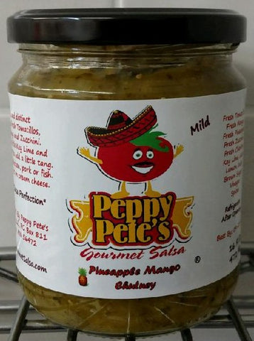 Peppy Pete's Gourmet Salsa - Pineapple Mango Chutney - 16 oz