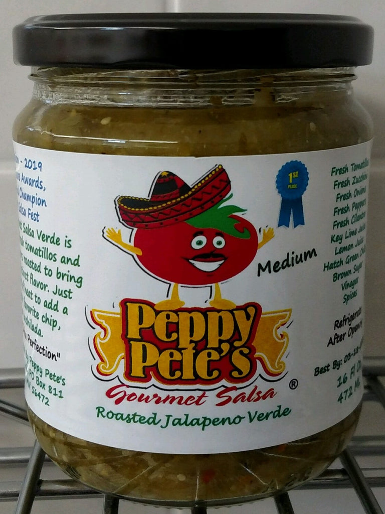 Peppy Pete's Gourmet Salsa - Roasted Jalapeno Verde - 16 oz